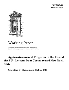 Working Paper Agri-environmental Programs in the US and State