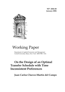 Working Paper On the Design of an Optimal Transfer Schedule with Time