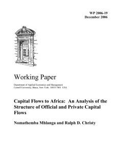 Working Paper Capital Flows to Africa:  An Analysis of the Flows