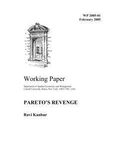 Working Paper PARETO’S REVENGE Ravi Kanbur WP