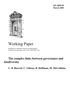 Working Paper The complex links between governance and biodiversity