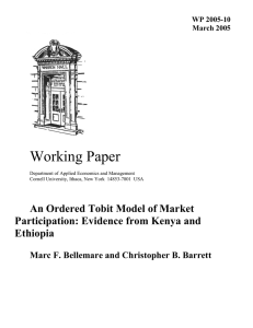 Working Paper An Ordered Tobit Model of Market Ethiopia