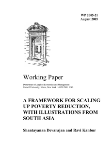 Working Paper A FRAMEWORK FOR SCALING UP POVERTY REDUCTION, WITH ILLUSTRATIONS FROM