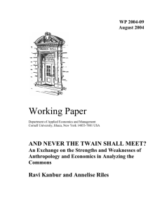 Working Paper AND NEVER THE TWAIN SHALL MEET?