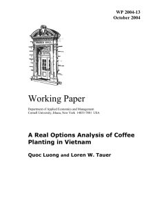 Working Paper A Real Options Analysis of Coffee Planting in Vietnam