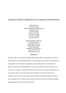 Expected Utility Calibration for Continuous Distributions  David R. Just