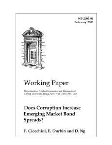 Working Paper Does Corruption Increase Emerging Market Bond Spreads?