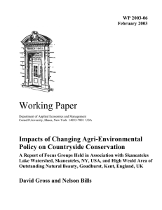 Working Paper Impacts of Changing Agri-Environmental Policy on Countryside Conservation