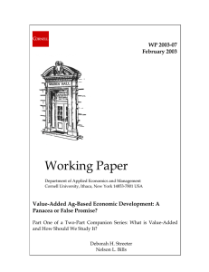 Working Paper  WP 2003-07
