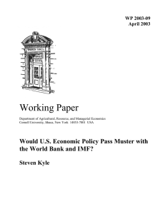 Working Paper  WP 2003-09 April 2003