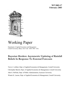 Working Paper Bayesian Herders: Asymmetric Updating of Rainfall