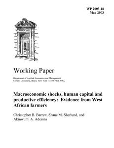 Working Paper Macroeconomic shocks, human capital and African farmers