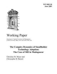 Working Paper  The Complex Dynamics of Smallholder Technology Adoption: