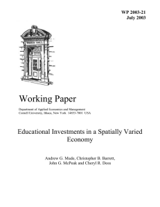 Working Paper Educational Investments in a Spatially Varied Economy