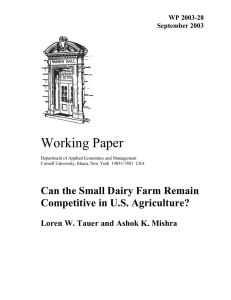 Working Paper Can the Small Dairy Farm Remain Competitive in U.S. Agriculture?