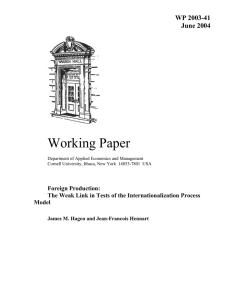 Working Paper  WP 2003-41 June 2004