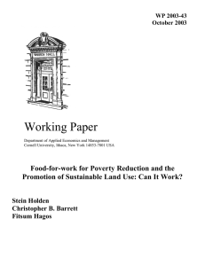 Working Paper Food-for-work for Poverty Reduction and the Stein Holden