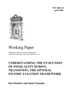 Working Paper UNDERSTANDING THE EVOLUTION OF INEQUALITY DURING TRANSITION: THE OPTIMAL