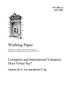 Working Paper Corruption and International Valuation: Does Virtue Pay?