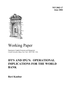 Working Paper IFI'S AND IPG'S:  OPERATIONAL IMPLICATIONS FOR THE WORLD BANK