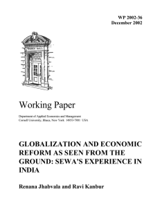 Working Paper GLOBALIZATION AND ECONOMIC REFORM AS SEEN FROM THE