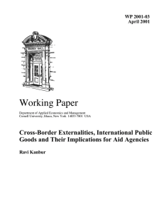 Working Paper Cross-Border Externalities, International Public 2001-03