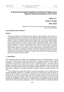 Is Government Capital Expenditure Productive? Evidence from Nigerian Manufacturing Sector (1971-2012)