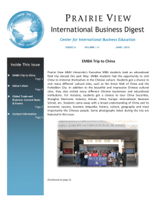 International Business Digest EMBA Trip to China Center for International Business Education