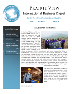 International Business Digest Execu ve MBA Trip to China