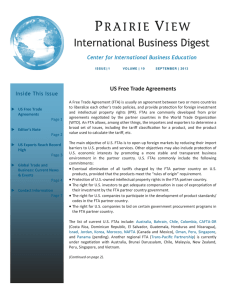 International Business Digest US Free Trade Agreements Center for International Business Education