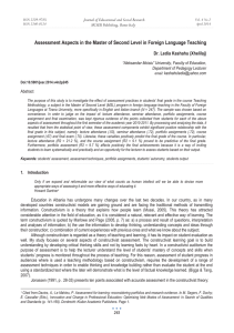 Assessment Aspects in the Master of Second Level in Foreign... Dr. Ledia Kashahu (Xhelilaj)