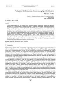 The Impact of Risk Behaviors on Violence among High School... PhD Cand. Ana Uka Journal of Educational and Social Research