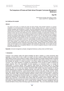 The Comparison of Private and Public School Principals’ Curriculum Management Behaviours