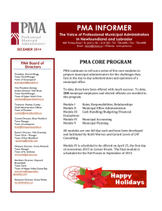 PMA INFORMER  The Voice of Professional Municipal Administrators In Newfoundland and Labrador