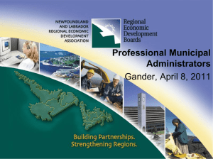 Professional Municipal Administrators Gander, April 8, 2011