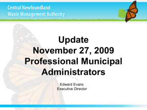 Update November 27, 2009 Professional Municipal Administrators