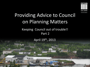 Providing Advice to Council on Planning Matters Part 2