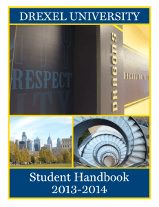 Student Handbook 2013-2014 DREXEL UNIVERSITY