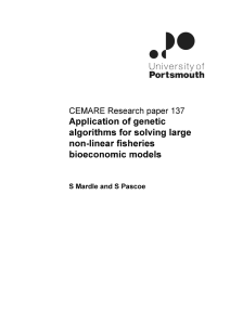 Application of genetic algorithms for solving  large non-linear fisheries bioeconomic models