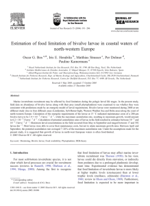 Estimation of food limitation of bivalve larvae in coastal waters... north-western Europe *, Iris E. Hendriks Oscar G. Bos