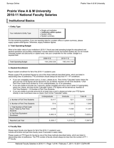 Prairie View A &amp; M University 2010-11 National Faculty Salaries Institutional Basics