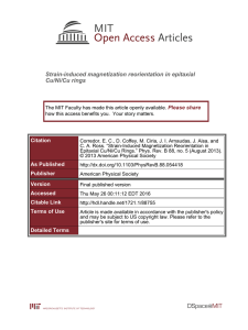 Strain-induced magnetization reorientation in epitaxial Cu/Ni/Cu rings Please share