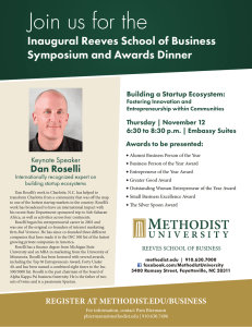 Join us for the Inaugural Reeves School of Business Dan Roselli