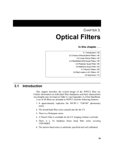 Optical Filters C 3: HAPTER