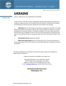 UKRAINE 2012 ARTICLE IV CONSULTATION