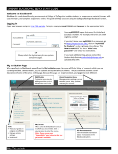 QUICK Welcome to Blackboard!