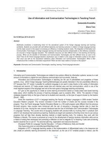 Use of Information and Communication Technologies in Teaching French Esmeralda Kromidha