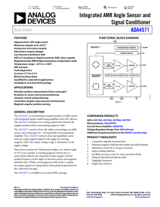 Integrated AMR Angle Sensor and Signal Conditioner ADA4571 Data Sheet