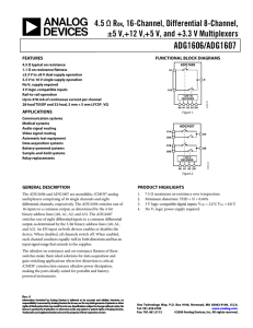 ADG1606/ADG1607 4.5 Ω R , 16-Channel, Differential 8-Channel,