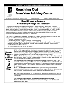 Should I take a class at a Community College this summer?